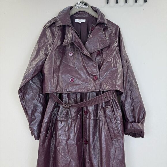 Rosetta Getty 
Layered Faux Leather Trench Coat 💚 - Picture 6 of 14